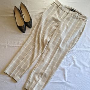 Express Plaid Mid-Rise Columnist Ankle Pants